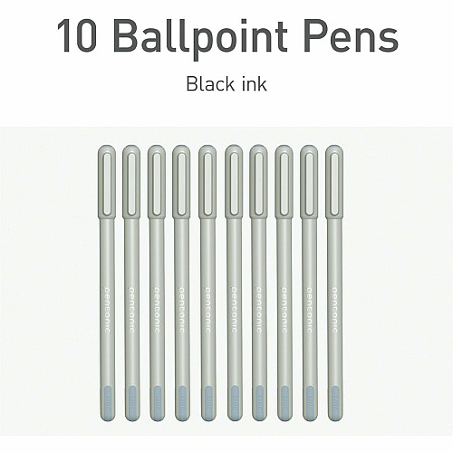 Pentonic Frosted Barrel Ballpoint Pens 0.7 mm Fine Pen Point - Black Ink - Frost, Gray Barrel - 10 / Box (PEN13086)