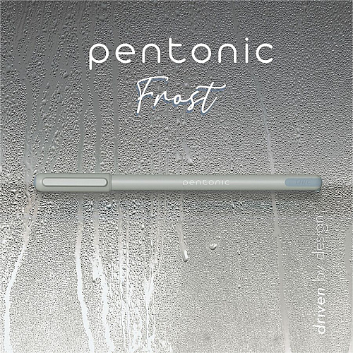 Pentonic Frosted Barrel Ballpoint Pens 0.7 mm Fine Pen Point - Black Ink - Frost, Gray Barrel - 10 / Box (PEN13086)