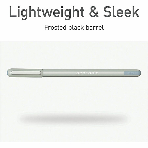 Pentonic Frosted Barrel Ballpoint Pens 0.7 mm Fine Pen Point - Black Ink - Frost, Gray Barrel - 10 / Box (PEN13086)