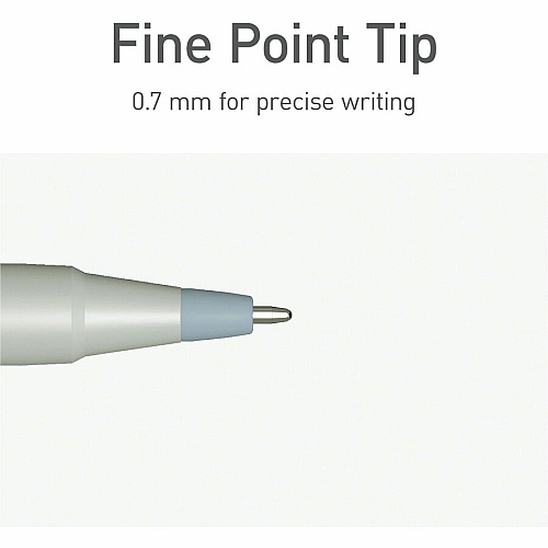 Pentonic Frosted Barrel Ballpoint Pens 0.7 mm Fine Pen Point - Black Ink - Frost, Gray Barrel - 10 / Box (PEN13086)