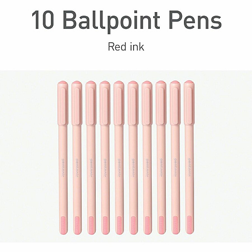 Pentonic Frosted Barrel Ballpoint Pens 0.7 mm Fine Pen Point - Red Ink - Frost, Pink Barrel - 10 / Box (PEN13087)