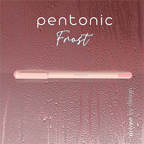 Pentonic Frosted Barrel Ballpoint Pens 0.7 mm Fine Pen Point - Red Ink - Frost, Pink Barrel - 10 / Box (PEN13087)