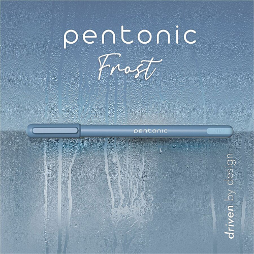 Pentonic Frosted Barrel Ballpoint Pens 0.7 mm Fine Pen Point - Blue Ink - Frost, Blue Barrel - 10 / Box (PEN13085)