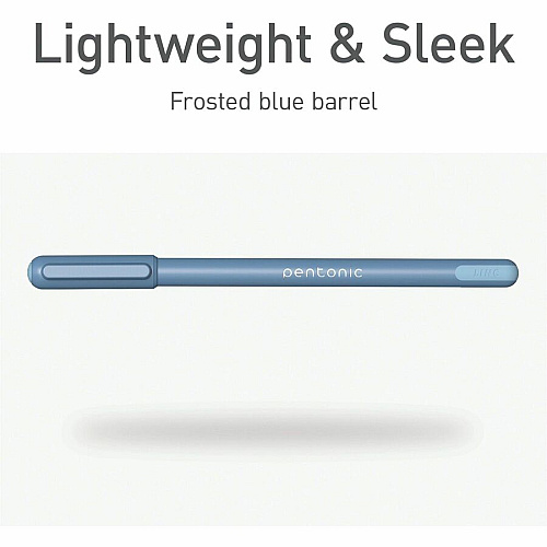 Pentonic Frosted Barrel Ballpoint Pens 0.7 mm Fine Pen Point - Blue Ink - Frost, Blue Barrel - 10 / Box (PEN13085)