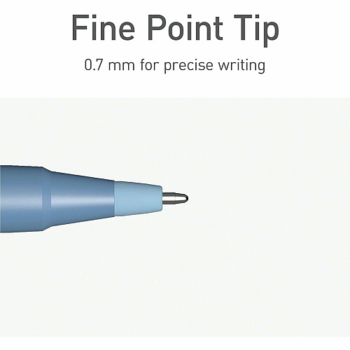 Pentonic Frosted Barrel Ballpoint Pens 0.7 mm Fine Pen Point - Blue Ink - Frost, Blue Barrel - 10 / Box (PEN13085)