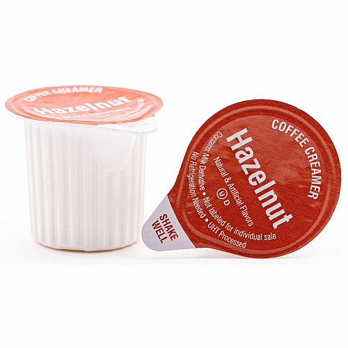 Heartland Single-Serve Liquid Coffee Creamers Hazelnut Flavor - 0.37 fl oz (11 mL) - 24/Box - 1 Serving (FLC15711)