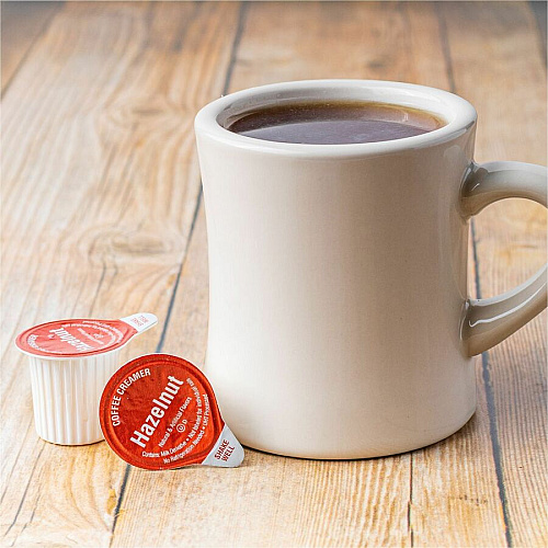 Heartland Single-Serve Liquid Coffee Creamers Hazelnut Flavor - 0.37 fl oz (11 mL) - 24/Box - 1 Serving (FLC15711)