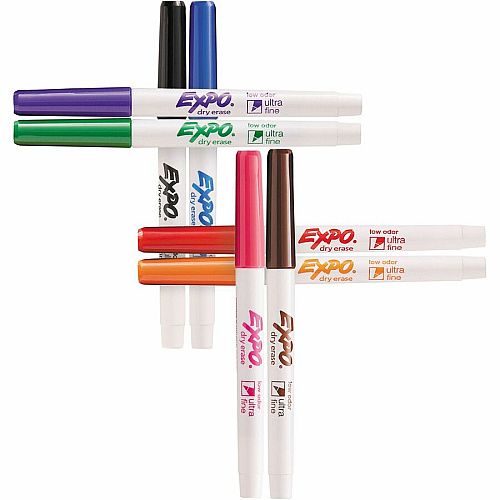Expo Dry Erase Markers Ultra Fine Marker Point - Assorted, Red, Green, Blue, Pink, Purple, Brown, Orange, Black Ink - Dry - 8 / Pack (1930719)