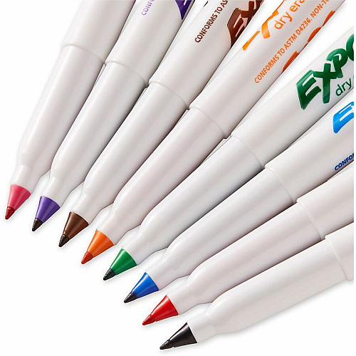 Expo Dry Erase Markers Ultra Fine Marker Point - Assorted, Red, Green, Blue, Pink, Purple, Brown, Orange, Black Ink - Dry - 8 / Pack (1930719)