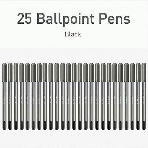 Pentonic Ballpoint Pen Set 1 mm Pen Point - Black Ink - Nickel Silver Tip - 25 / Box (PEN12128)