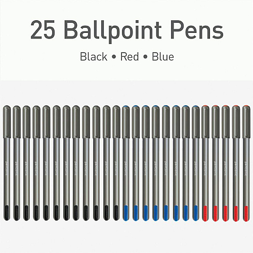 Pentonic Ballpoint Pen Set 1 mm Pen Point - Multi Ink - Nickel Silver Tip - 25 / Box (PEN12127)