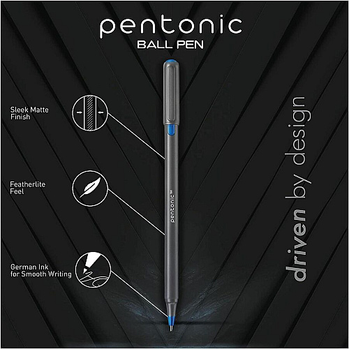 Pentonic Ballpoint Pen Set 1 mm Pen Point - Assorted Ink - Nickel Silver Tip - 10 / Pack (PEN12199)