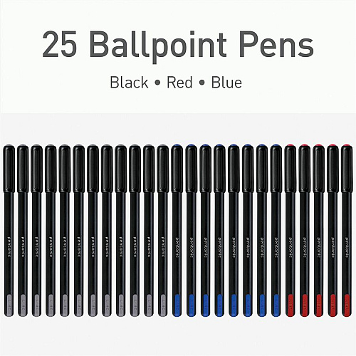 Pentonic Ballpoint Pen Set 0.7 mm Pen Point - Assorted Ink - Nickel Silver Tip - 25 / Box (PEN12126)