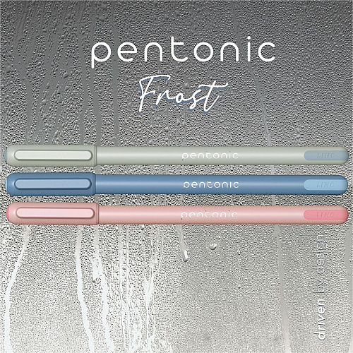 Pentonic Frosted Barrel Ballpoint Pens 0.7 mm Fine Pen Point - Assorted Ink - Frost Barrel - 10 / Box (PEN13088)