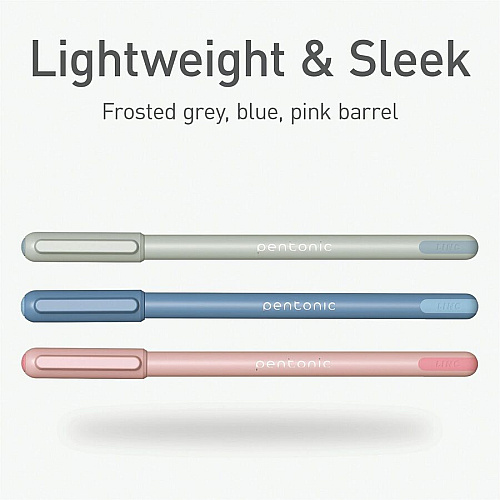 Pentonic Frosted Barrel Ballpoint Pens 0.7 mm Fine Pen Point - Assorted Ink - Frost Barrel - 10 / Box (PEN13088)