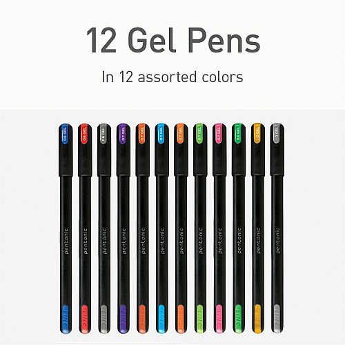 Pentonic Gel Pens 1 mm Pen Point - Assorted Ink - Gel-based - 12 / Pack (PEN12185)