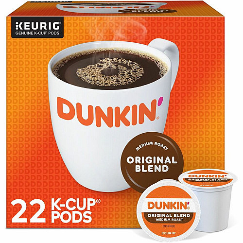 Dunkin Donuts Dunkin'&reg; K-Cup Original Blend Coffee Compatible with Keurig Brewer - Medium - K-Cup - Original - Kosher - 22 / Box (0315)