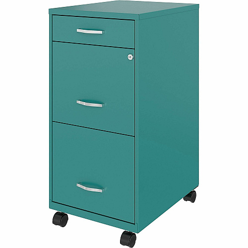 Hirsh Industries Hirsh SOHO File Cabinet 3 x Drawer(s) for File - Mobility - Teal - 1 Each (25853)