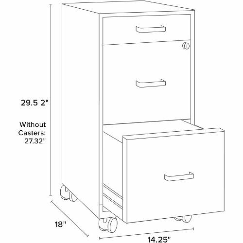 Hirsh Industries Hirsh SOHO File Cabinet 3 x Drawer(s) for File - Mobility - Teal - 1 Each (25853)