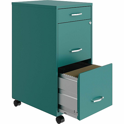 Hirsh Industries Hirsh SOHO File Cabinet 3 x Drawer(s) for File - Mobility - Teal - 1 Each (25853)