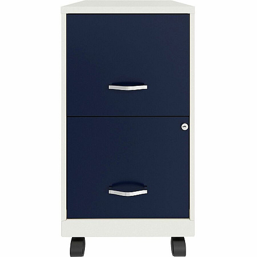 Hirsh Industries Hirsh SOHO File Cabinet for File - Mobility - White, Navy - 1 Each (25836)