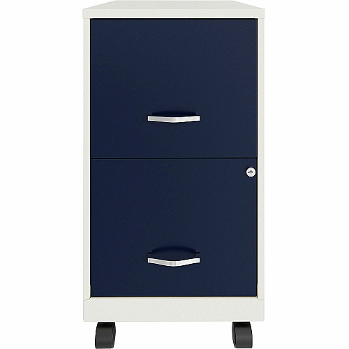 Hirsh Industries Hirsh SOHO File Cabinet for File - Mobility - White, Navy - 1 Each (25836)