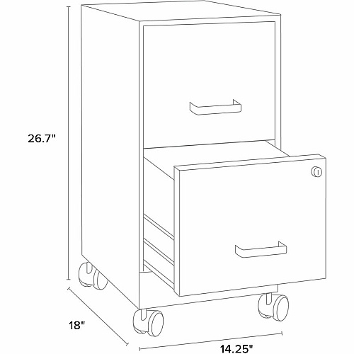 Hirsh Industries Hirsh SOHO File Cabinet for File - Mobility - White, Navy - 1 Each (25836)