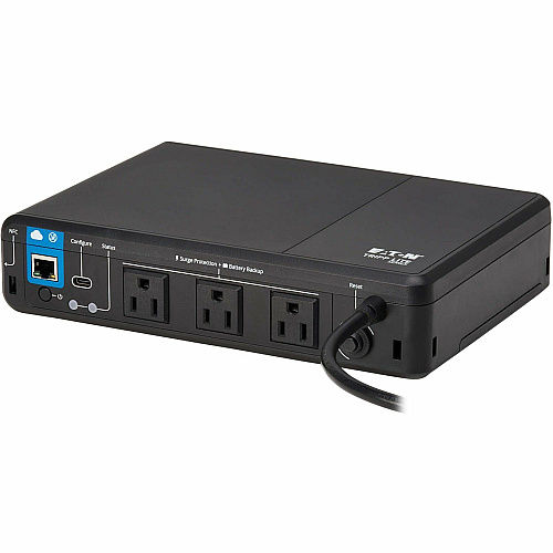 Eaton Tripp Lite Series 350VA 210W 120V Standby Cloud-Connected UPS with Remote Monitoring - 3 NEMA 5-15R Outlets (Surge + Battery Backup), 5-15P Plug, Desktop Desktop/Surface/Wall Mountable - 8 Hour Recharge - 2 Minute Stand-by - 120 V AC Inpu (BC350RNC)