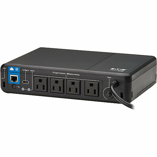 Eaton Tripp Lite Series 600VA 300W 120V Standby Cloud-Connected UPS with Remote Monitoring - 4 NEMA 5-15R Outlets (Surge + Battery Backup), 5-15P Plug, Desktop Desktop/Surface/Wall Mountable - 8 Hour Recharge - 1.20 Minute Stand-by - 120 V AC I (BC600RNC)