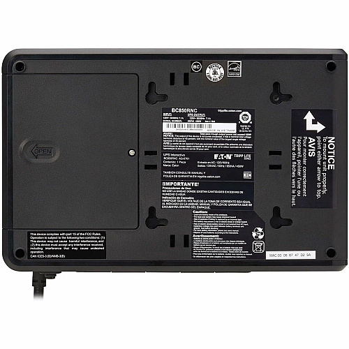 Eaton Tripp Lite Series 850VA 450W 120V Standby Cloud-Connected UPS with Remote Monitoring - 5 NEMA 5-15R Outlets (Surge + Battery Backup), 5-15P Plug, Desktop Desktop/Surface/Wall Mountable - 8 Hour Recharge - 1.70 Minute Stand-by - 120 V AC I (BC850RNC)