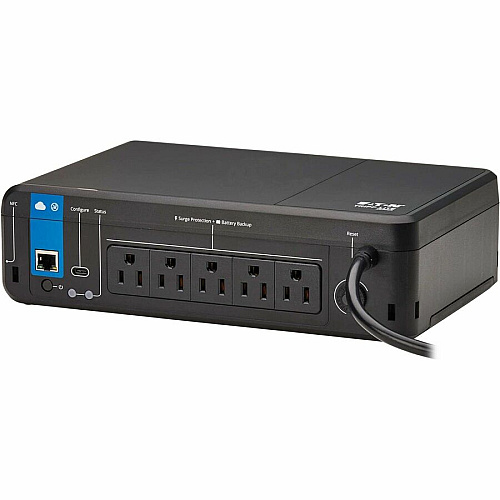 Eaton Tripp Lite Series 850VA 450W 120V Standby Cloud-Connected UPS with Remote Monitoring - 5 NEMA 5-15R Outlets (Surge + Battery Backup), 5-15P Plug, Desktop Desktop/Surface/Wall Mountable - 8 Hour Recharge - 1.70 Minute Stand-by - 120 V AC I (BC850RNC)