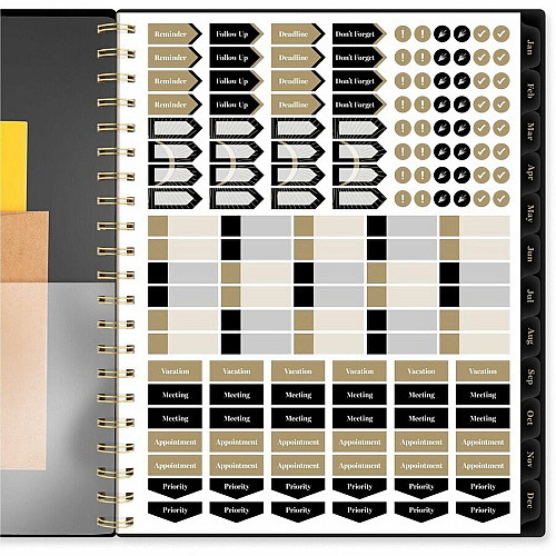 At-A-Glance Radiate Weekly/Monthly Planner Weekly, Monthly - 12 Month - January 2025 to December 2025 - 1 Week, 1 Month Double Page Layout - 5 1/2" x 8 1/2" Sheet Size - Twin Wire - Multi - Poly Cover - Tabbed, Holiday Listing, Sticker Sheet, Du (1725200)