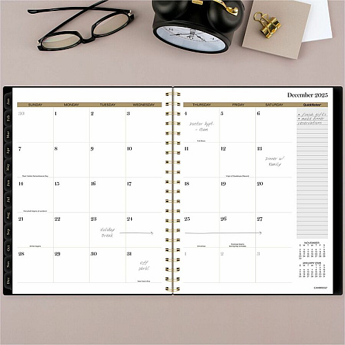 At-A-Glance Radiate Weekly/Monthly Planner Weekly, Monthly - 12 Month - January 2025 to December 2025 - 1 Week, 1 Month Double Page Layout - 5 1/2" x 8 1/2" Sheet Size - Twin Wire - Multi - Poly Cover - Tabbed, Holiday Listing, Sticker Sheet, Du (1725200)