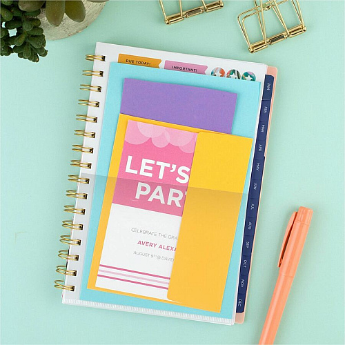 At-A-Glance EttaVee Weekly/Monthly Planner Weekly, Monthly - 12 Month - January 2025 to December 2025 - 1 Week, 1 Month Double Page Layout - 5 1/2" x 8 1/2" Sheet Size - Twin Wire - Multi - Poly Cover - Unruled Planning Space, Unruled Daily Bloc (EV21200)