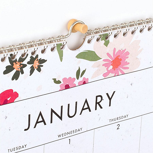 Cambridge GreenPath Wall Calendar Monthly - 12 Month - January - December - 1 Month Single Page Layout - 15" x 12" Sheet Size - 1.93" x 1.37" Block - Twin Wire - Wall Mount - MultiDated Planning Page, Floral Design, Unruled Daily Block, Hanging  (GP49707)