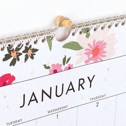 Cambridge GreenPath Wall Calendar Monthly - 12 Month - January - December - 1 Month Single Page Layout - 15" x 12" Sheet Size - 1.93" x 1.37" Block - Twin Wire - Wall Mount - MultiDated Planning Page, Floral Design, Unruled Daily Block, Hanging  (GP49707)