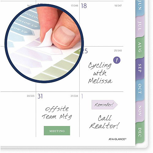 At-A-Glance Badge Floral Weekly/Monthly Planner Monthly, Weekly - 13 Month - January 2025 to January 2026 - Letter - 8 1/2" x 11" Sheet Size - Twin Wire - Multi - Poly Cover - Floral Design, Dated Planning Page, Bleed Resistant Paper, Goal Sett (1722F905)