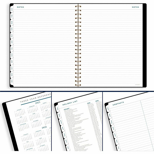 At-A-Glance Signature Lite Weekly Monthly Planner Monthly, Weekly - 12 Month - January 2026 to December 2026 - 1 Week, 1 Month Double Page Layout - 8 1/2" x 11" Sheet Size - Wire Bound - Black - Black Cover - Daily Block, Contact Sheet, Event C (YP905L05)