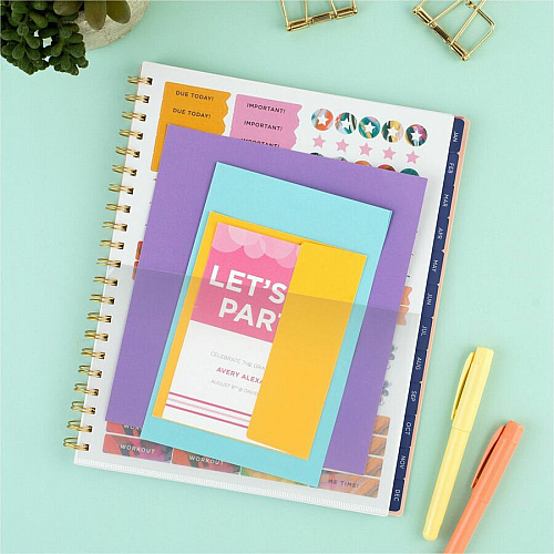At-A-Glance EttaVee Weekly/Monthly Planner Weekly, Monthly - 12 Month - January 2025 to December 2025 - 1 Week, 1 Month Double Page Layout - 8 1/2" x 11" Sheet Size - Twin Wire - Multi - Poly Cover - Unruled Planning Space, Unruled Daily Block,  (EV21905)