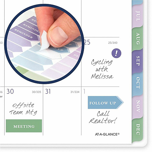 At-A-Glance Badge Floral Weekly/Monthly Planner Weekly, Monthly - 13 Month - January - January - 5 1/2" x 8 1/2" Sheet Size - Twin Wire - Multi - Poly CoverFloral Design, Monthly Planner, Dated Planning Page, Bleed Resistant Paper, Goal Setting (1722F200)