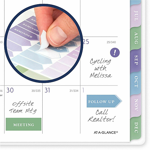 At-A-Glance Badge Floral Weekly/Monthly Planner Weekly, Monthly - 13 Month - January - January - 5 1/2" x 8 1/2" Sheet Size - Twin Wire - Multi - Poly CoverFloral Design, Monthly Planner, Dated Planning Page, Bleed Resistant Paper, Goal Setting (1722F200)