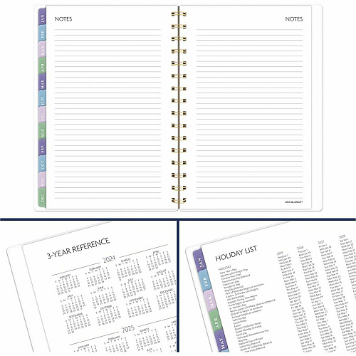 At-A-Glance Badge Floral Weekly/Monthly Planner Weekly, Monthly - 13 Month - January - January - 5 1/2" x 8 1/2" Sheet Size - Twin Wire - Multi - Poly CoverFloral Design, Monthly Planner, Dated Planning Page, Bleed Resistant Paper, Goal Setting (1722F200)