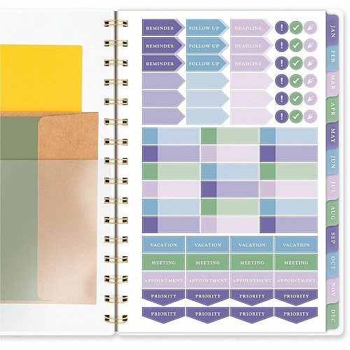 At-A-Glance Badge Floral Weekly/Monthly Planner Weekly, Monthly - 13 Month - January - January - 5 1/2" x 8 1/2" Sheet Size - Twin Wire - Multi - Poly CoverFloral Design, Monthly Planner, Dated Planning Page, Bleed Resistant Paper, Goal Setting (1722F200)