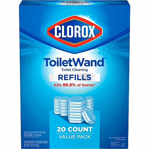 Clorox Toilet Wand Disinfecting Refills Blue, White - 20/Bag - 4 / Carton (31049CT)