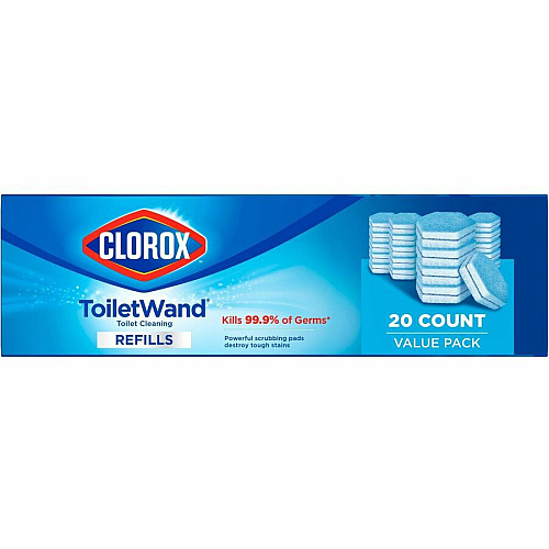Clorox Toilet Wand Disinfecting Refills Blue, White - 20/Bag - 4 / Carton (31049CT)