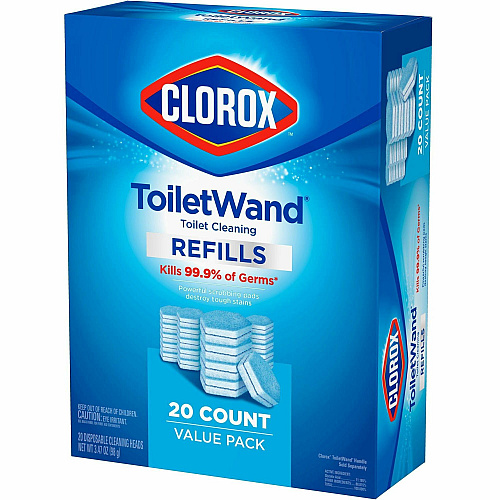 Clorox Toilet Wand Disinfecting Refills Blue, White - 20/Bag - 4 / Carton (31049CT)