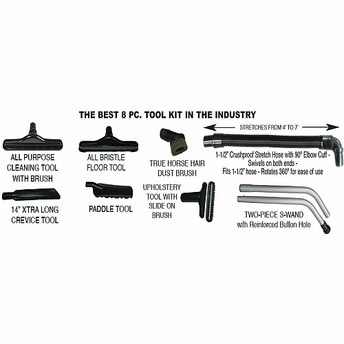 V.A.C. Perfect Backpack Vacuum 1.50 gal - Bagged - 50 ft Cable Length - 7 ft Hose Length - HEPA - Black - 1 Each (PP6)