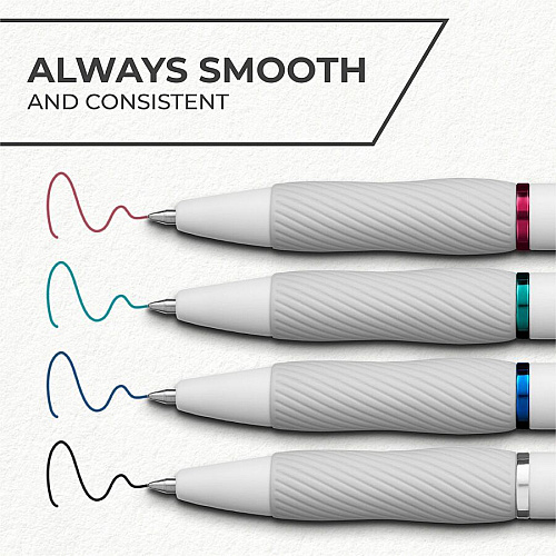 Sharpie S-Gel, White Fashion Barrel, Medium Point (0.7mm) 0.7 mm Medium, Bold Pen Point - Update Classic Ink - Gel-based - White Plastic Barrel - 4 / Pack (2206098)