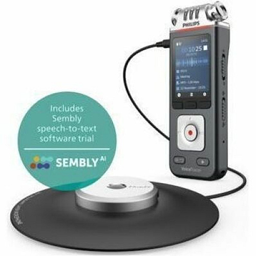 Speech Processing Solutions VoiceTracer Meeting Recorder [Built-in] Microphone, Speaker - Omni-directional Microphone - 8 GB Flash Memory - microSD Supported - MP3, WMA, WAV - Stereo - 2147 Hour Recording - USB - Headphone - Microphone - Portabl (DVT8115)
