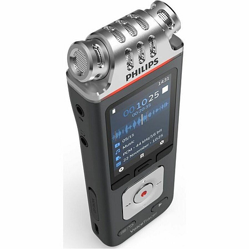 Speech Processing Solutions VoiceTracer Meeting Recorder [Built-in] Microphone, Speaker - Omni-directional Microphone - 8 GB Flash Memory - microSD Supported - MP3, WMA, WAV - Stereo - 2147 Hour Recording - USB - Headphone - Microphone - Portabl (DVT8115)